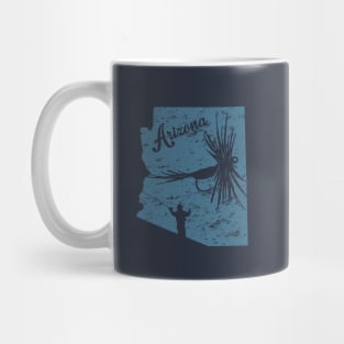 Arizona Distressed Fly Fishing State Map Mug